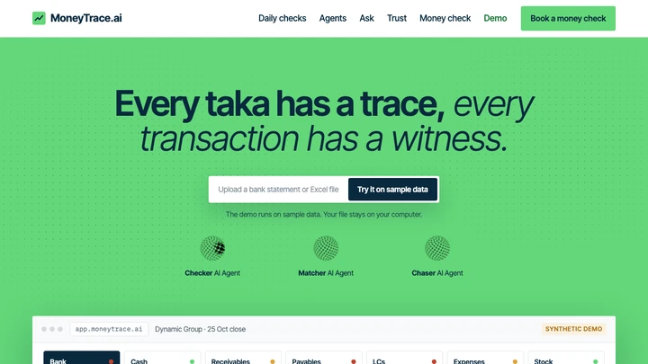 MoneyTrace.ai screen