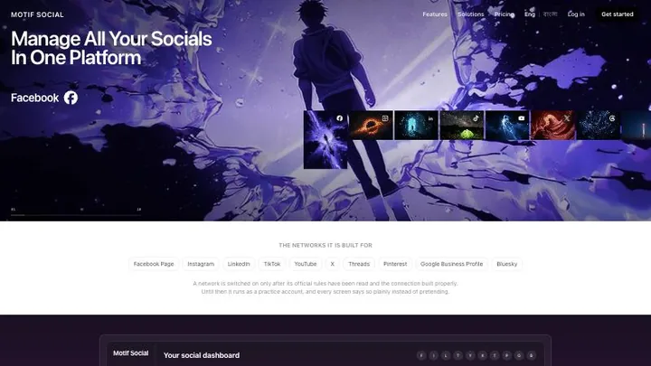 Motif Social screen